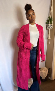 Fuzzy Strawberry Cardigan